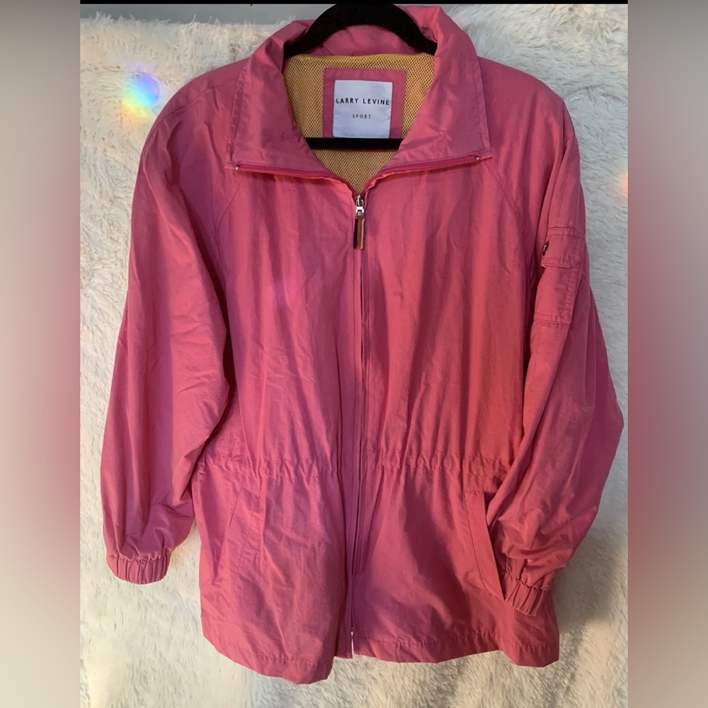 Larry Levine Sport Women’s Lined Pink Full Zip-Up Jacket Sz M NWOT No Hoodie